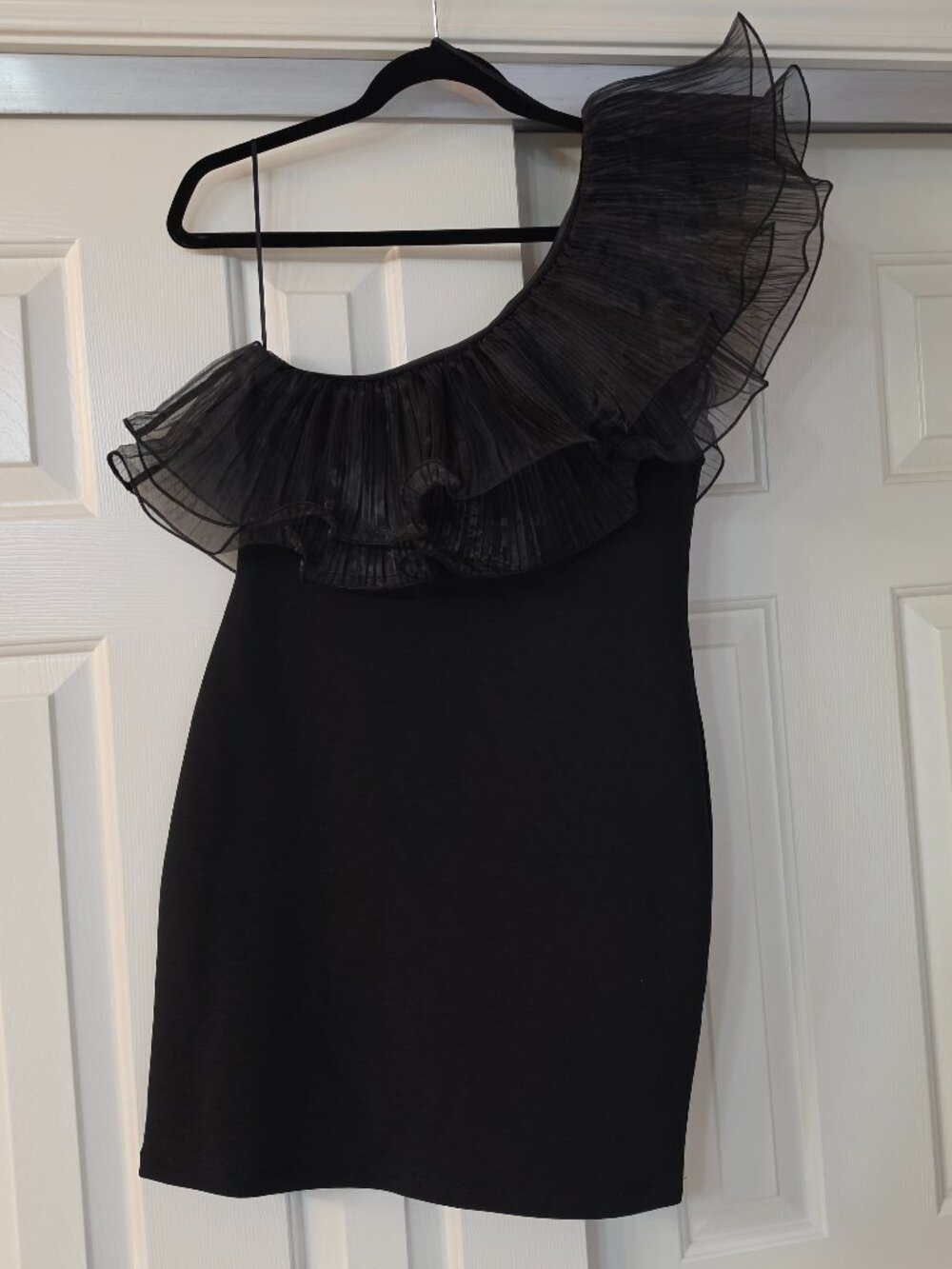 One Shoulder Ruffle Dress - Picture 1 of 5